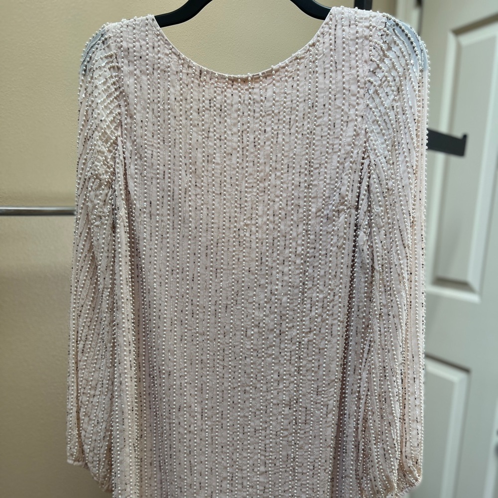 One33 Social Blush Beaded Shift Dress Sz 4